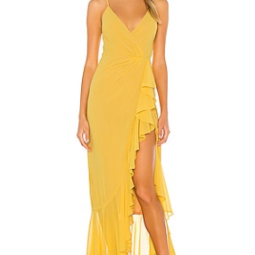 Lovers + Friends Yellow High Low Dress